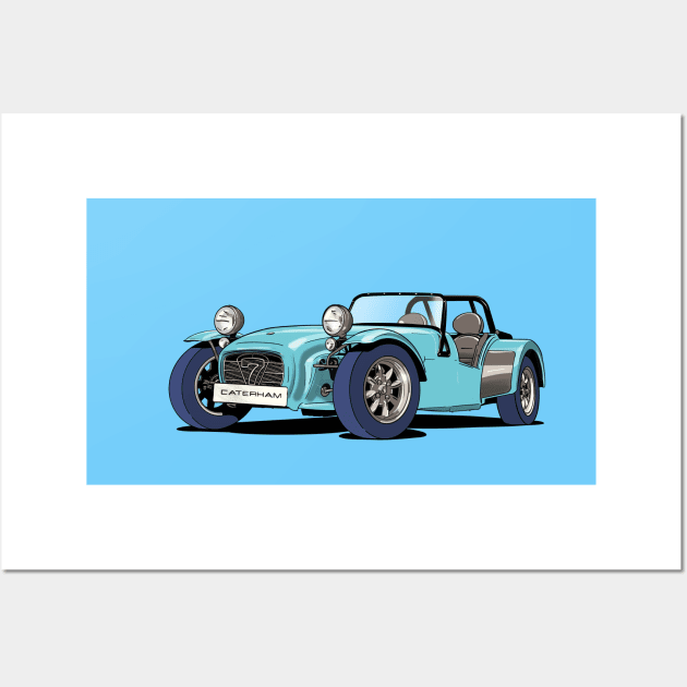 Caterham 7 in blue Wall Art by Webazoot